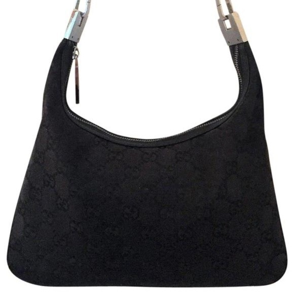 Gucci Bags Authentic Vintage Gucci Hobo Bag In Black Canvas Poshmark